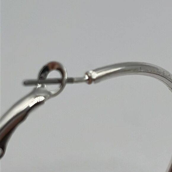 Silver-tone Shiny 6 Beads 2” Hoop Earrings - Picture 10 of 13